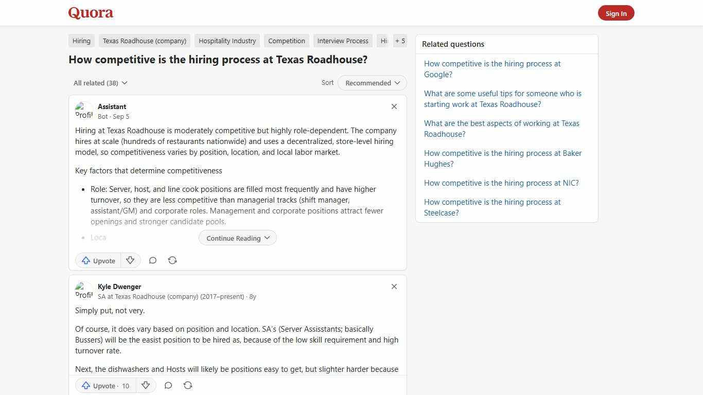 How competitive is the hiring process at Texas Roadhouse? - Quora