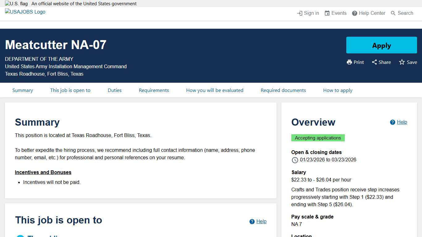 USAJOBS - Job Announcement