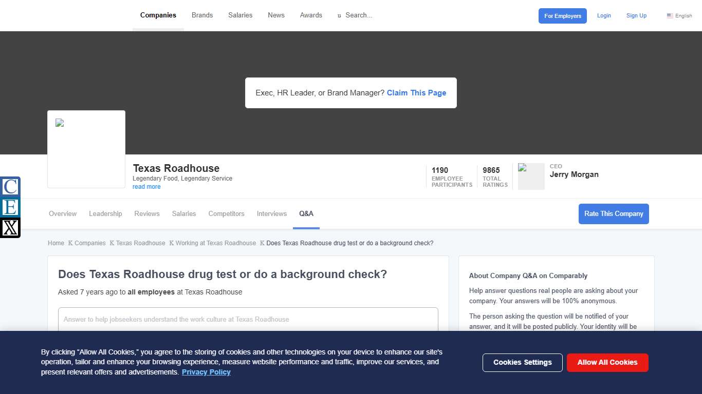 Does Texas Roadhouse drug test or do a background check? - Texas Roadhouse Questions Comparably
